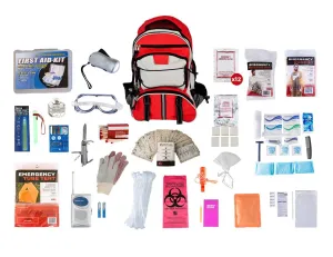 1 Person Elite Survival Kit (72  Hours) - Red Backpack