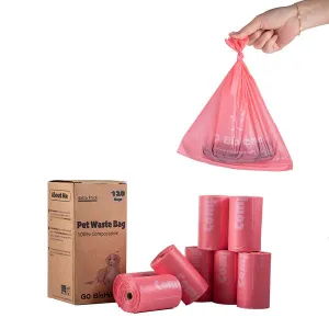120 Count/box, 100% Compostable Dog Poop Bags