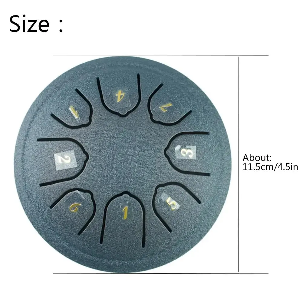 4.5 Inch, 8 Tone Mini Steel Tongue Drum   FREE Mallet