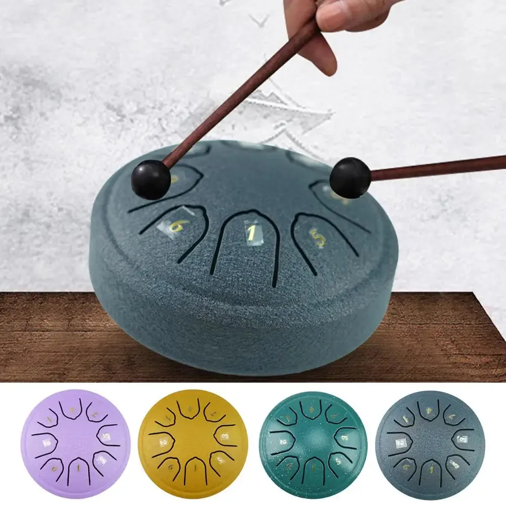 4.5 Inch, 8 Tone Mini Steel Tongue Drum   FREE Mallet