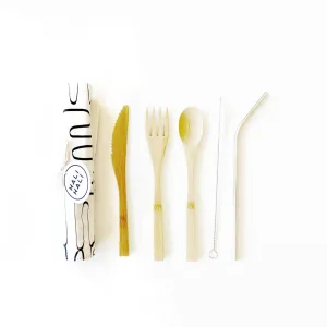 6 pc Eco Friendly Reusable Cutlery Set - Labyrinth