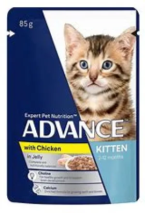 Advance Wet Cat Food Pouches Kitten Jelly Chicken