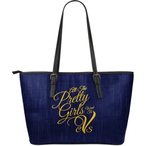 All The Pretty Girls CVS-LG Leather Tote-Denim Print
