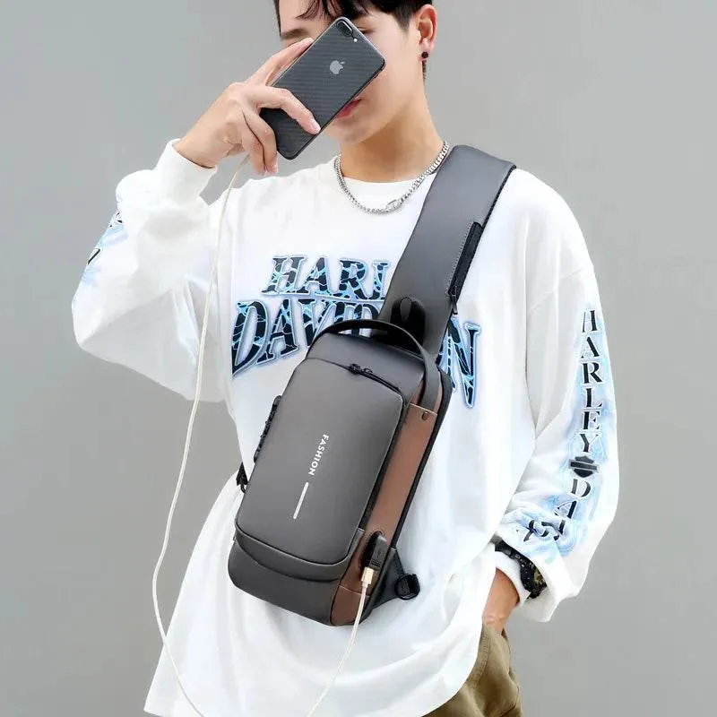Anti Theft Chest Bag Shoulder USB Charging Crossbody Package