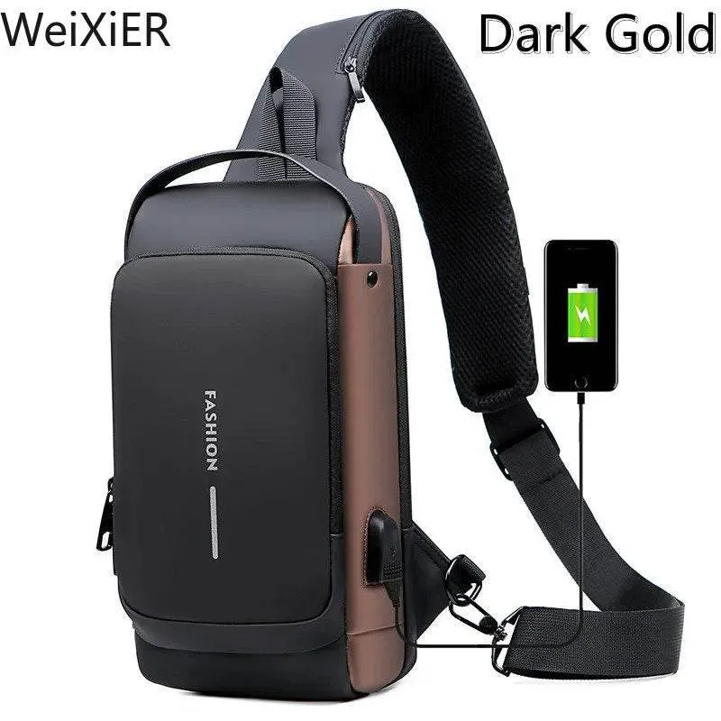 Anti Theft Chest Bag Shoulder USB Charging Crossbody Package