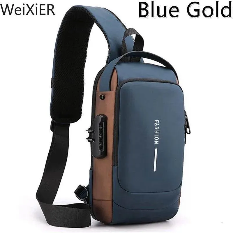 Anti Theft Chest Bag Shoulder USB Charging Crossbody Package