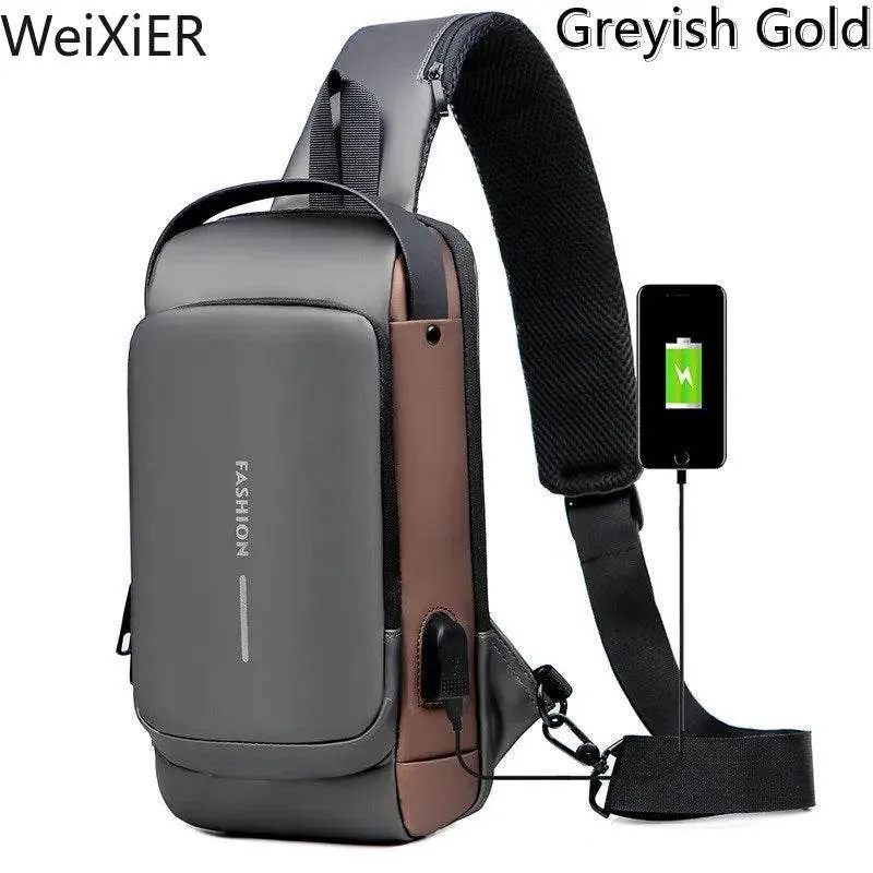Anti Theft Chest Bag Shoulder USB Charging Crossbody Package