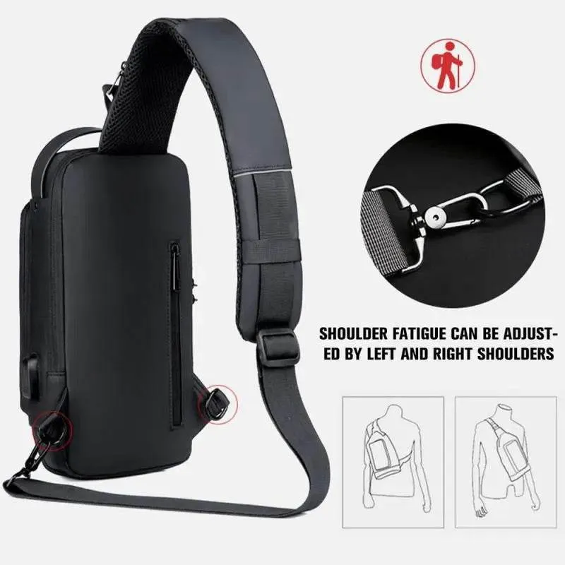 Anti Theft Chest Bag Shoulder USB Charging Crossbody Package