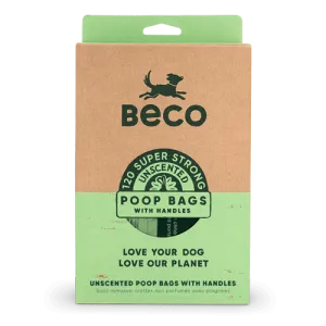 Beco Super Strong Degradable Unscented Poop Bags with Handles (120 bags)