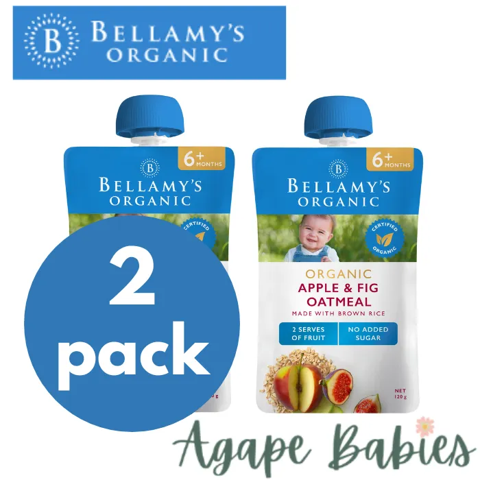 Bellamy's Organic Apple & Fig Oatmeal 120g (BUNDLE of 2) Exp: 11/24