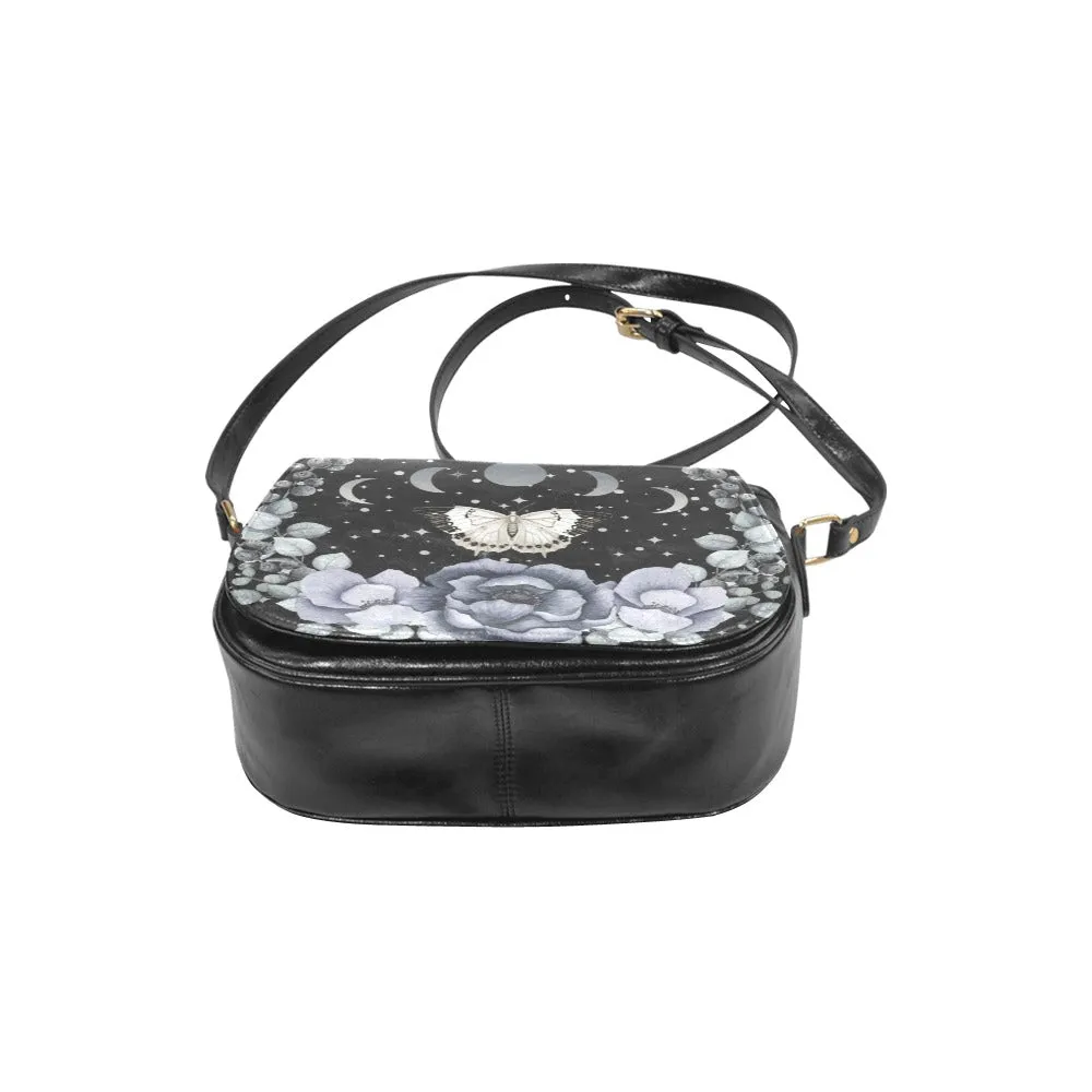 Black and Gray Butterfly Moon Phases Purse