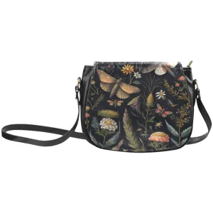 Botanical Moths Cross Body Purse, Saddle Bag