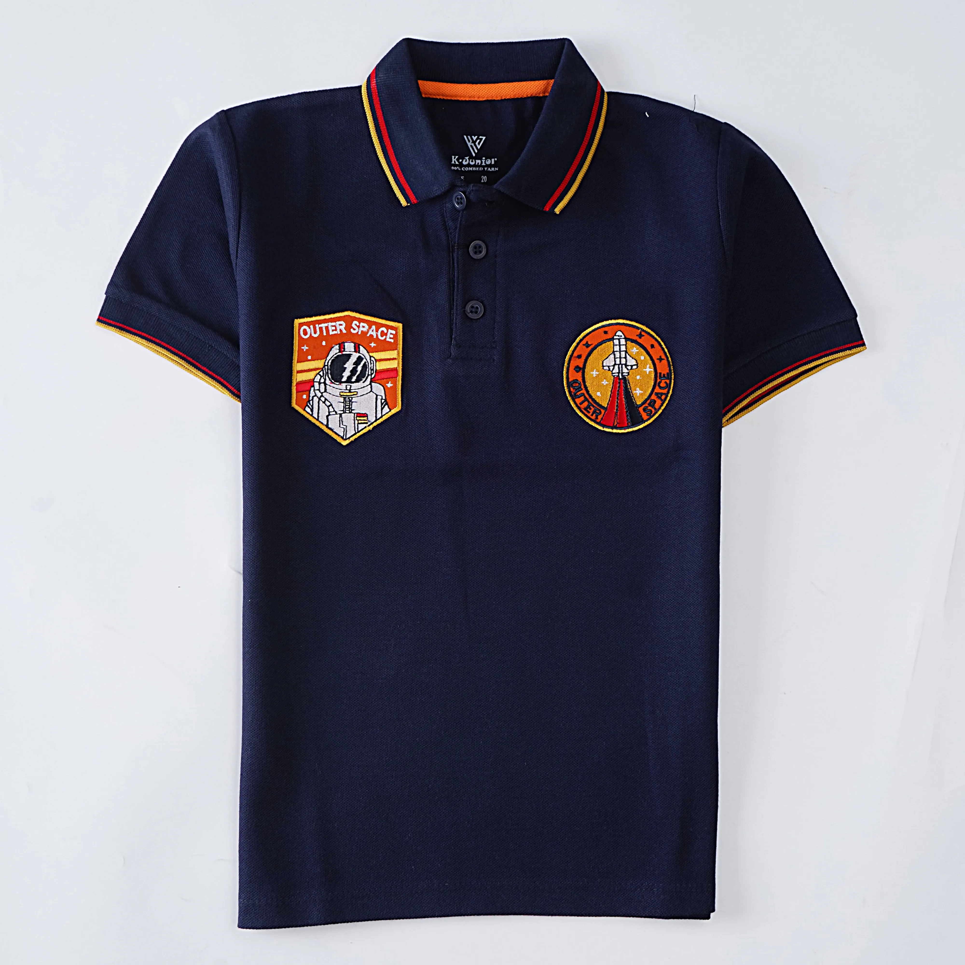 Boys Half Sleeves Polo T-Shirt (Outer-Space)