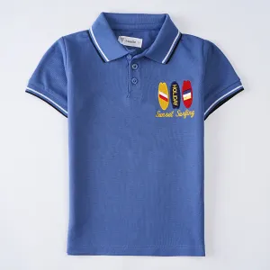 Boys Half Sleeves Polo T-Shirt (Sunset Surfing)