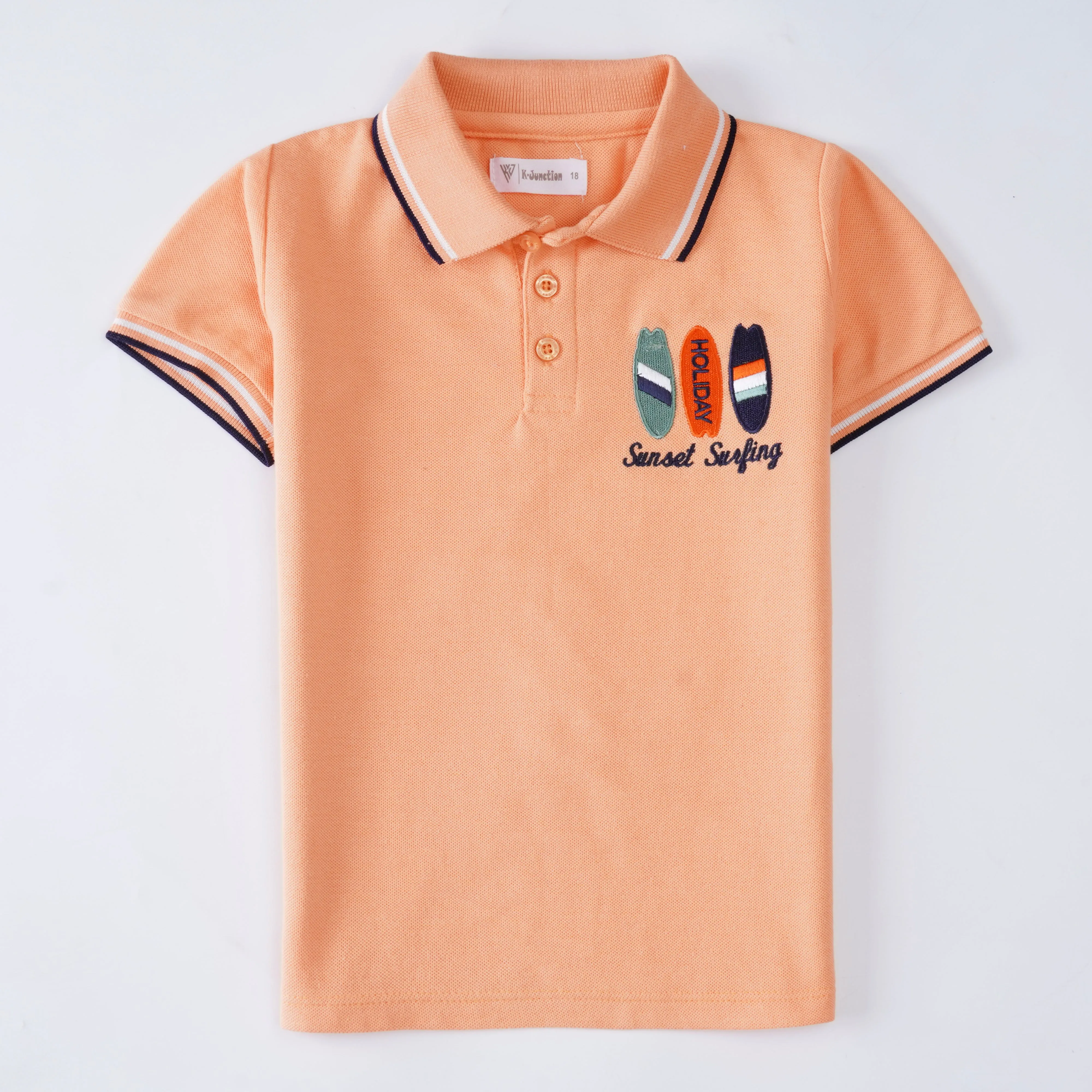 Boys Half Sleeves Polo T-Shirt (Sunset Surfing)
