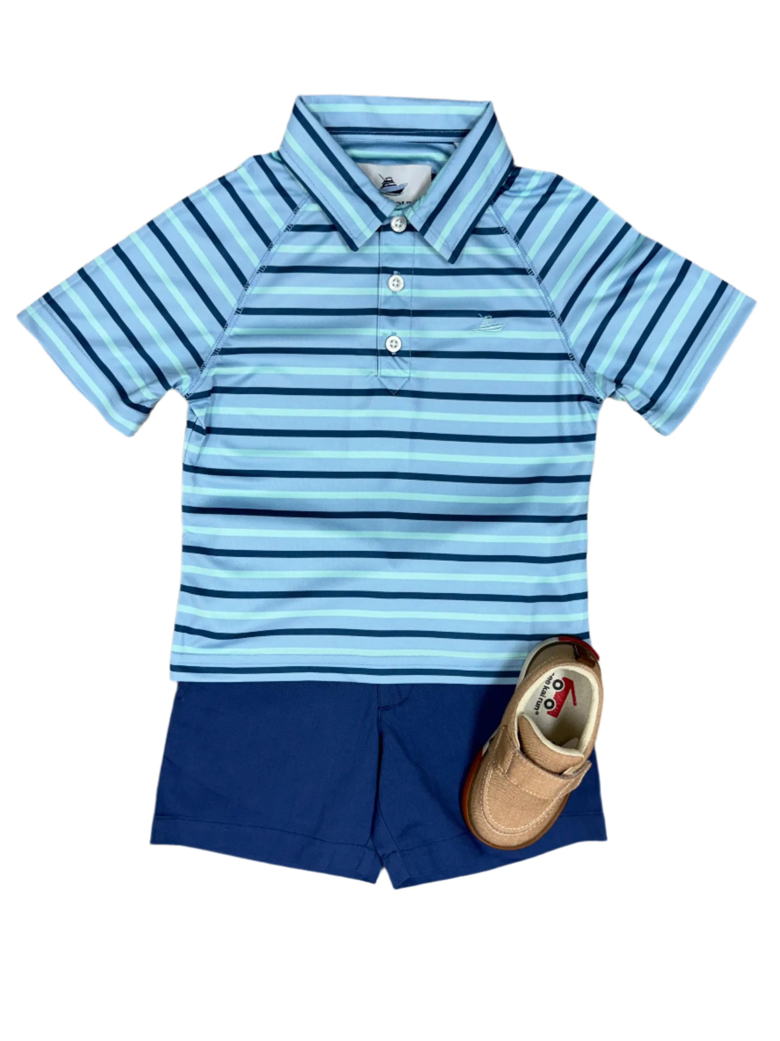 Boy's Polo - Navy/Capt Blue/Ice