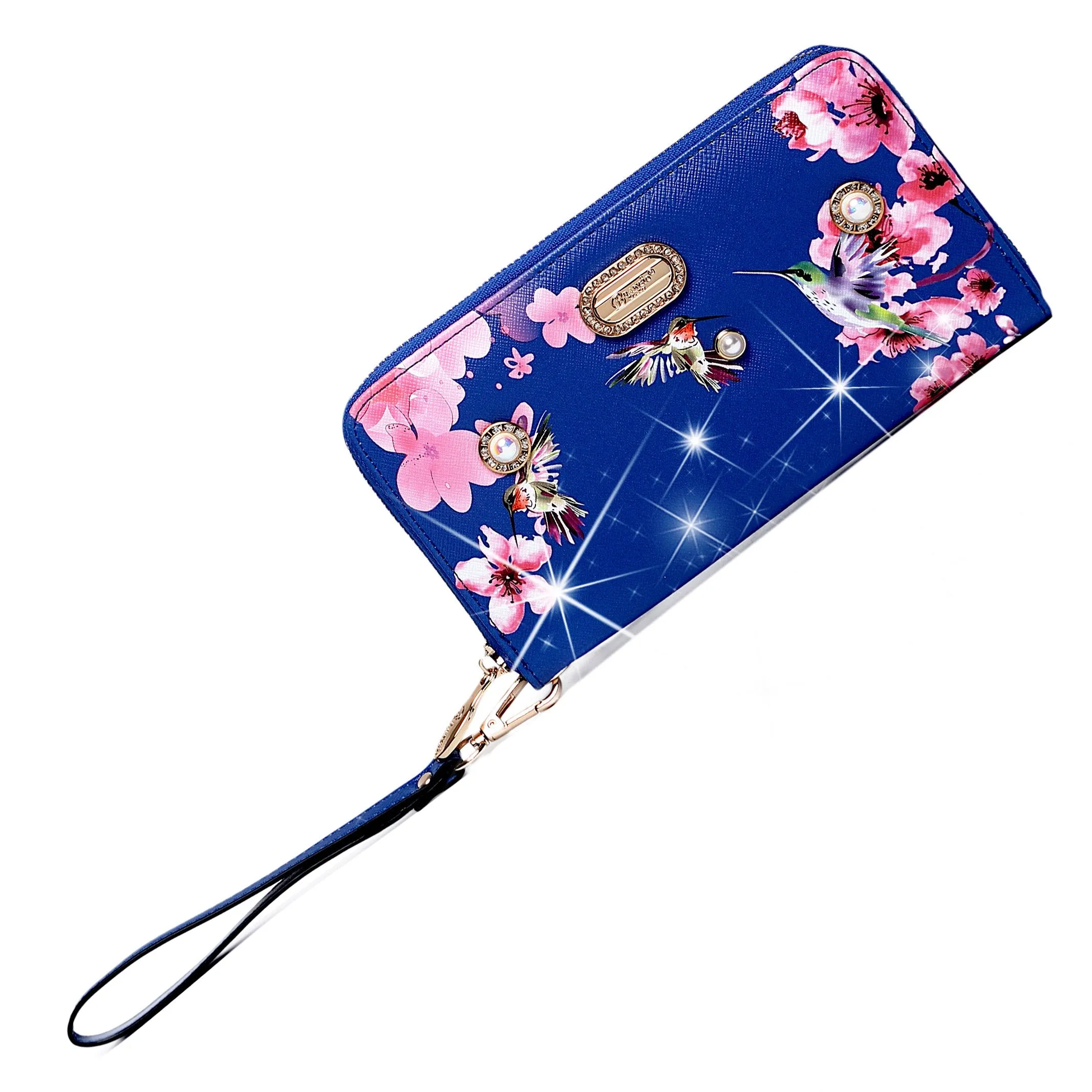 Brangio Luxe Hummingbird Floral Satchel/Wallet Set