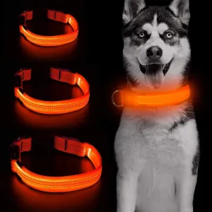 BSEEN Nylon Reflective LED Dog Collar