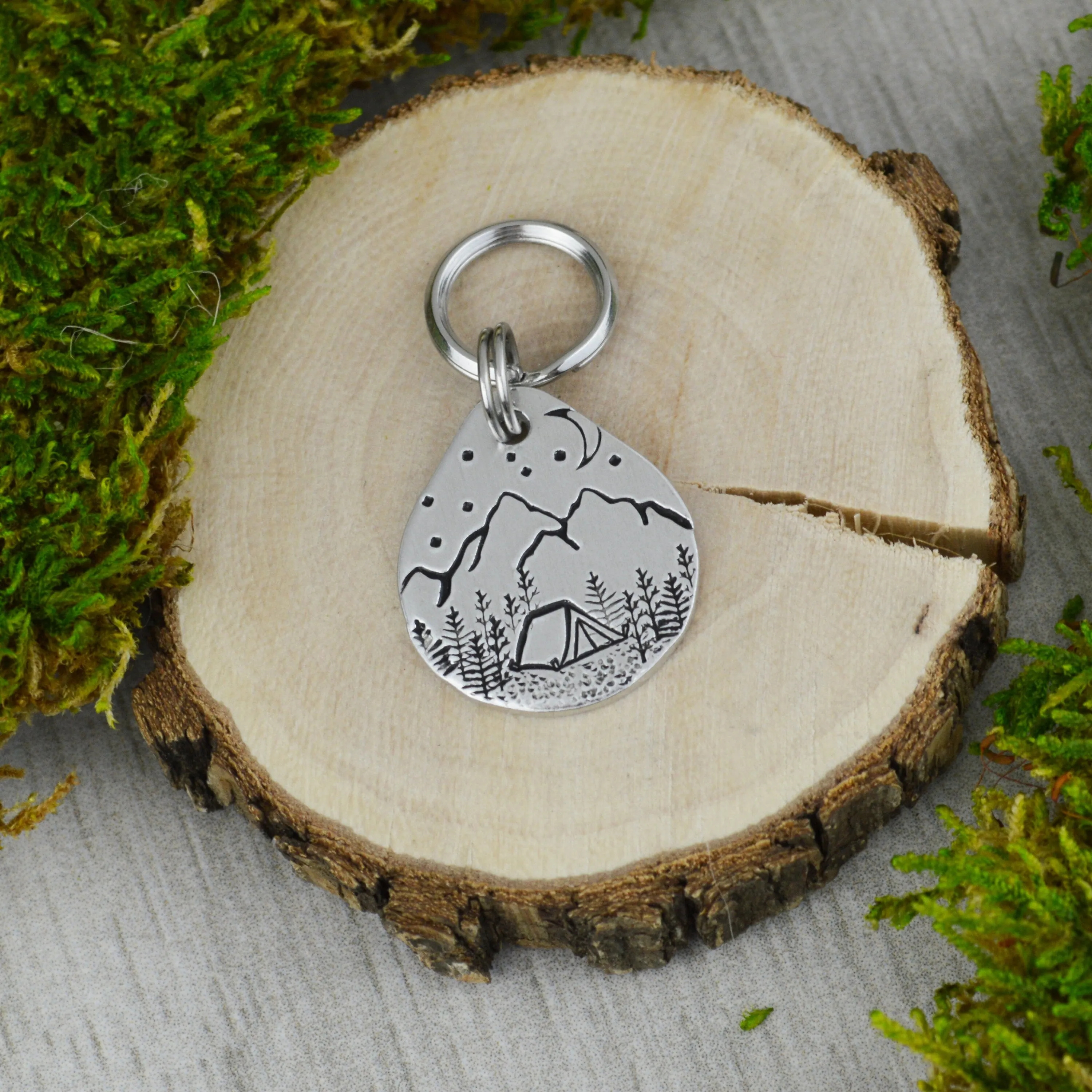 Camping by the Peaks Mini Pet ID Tag