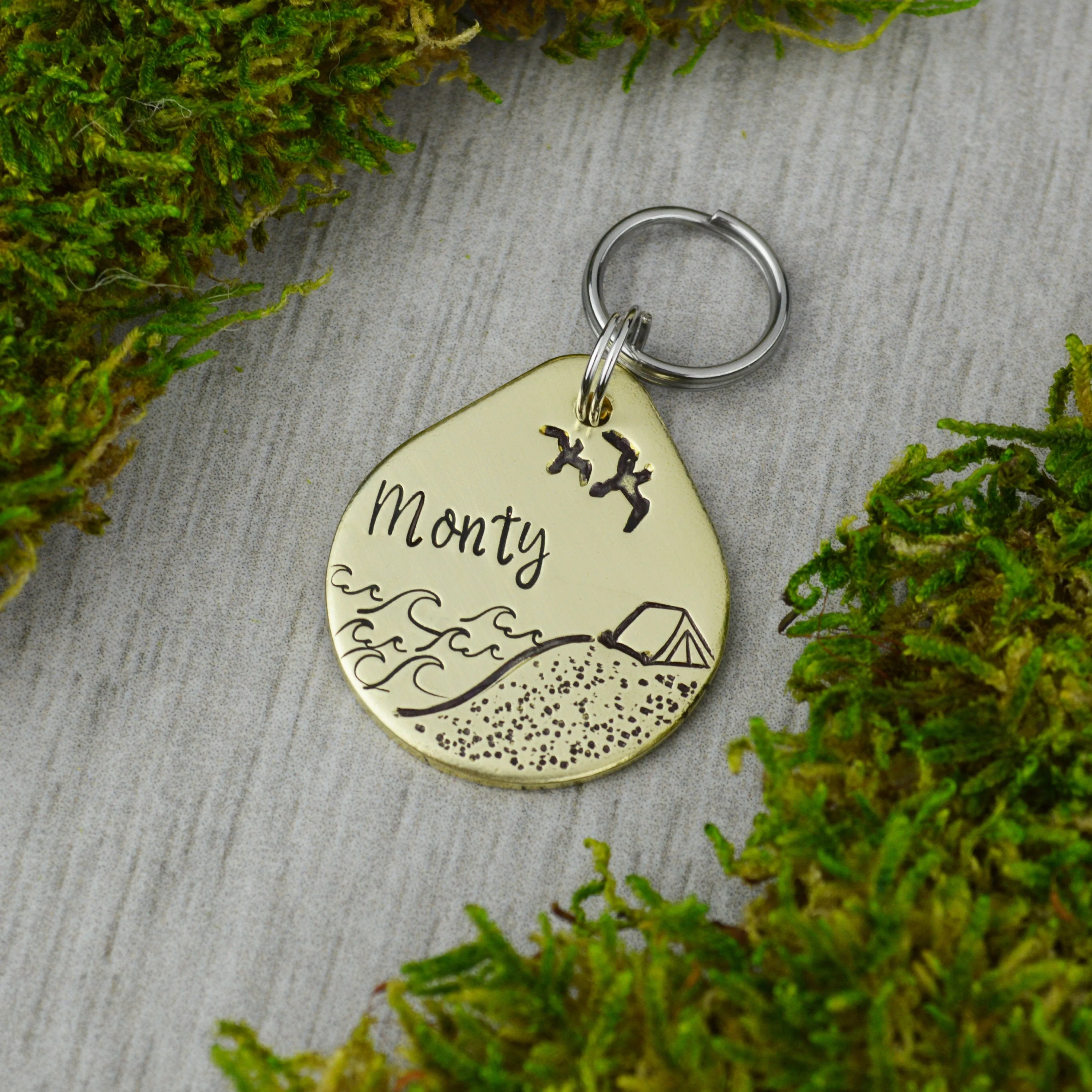Camping By The Shore Pet ID Tag