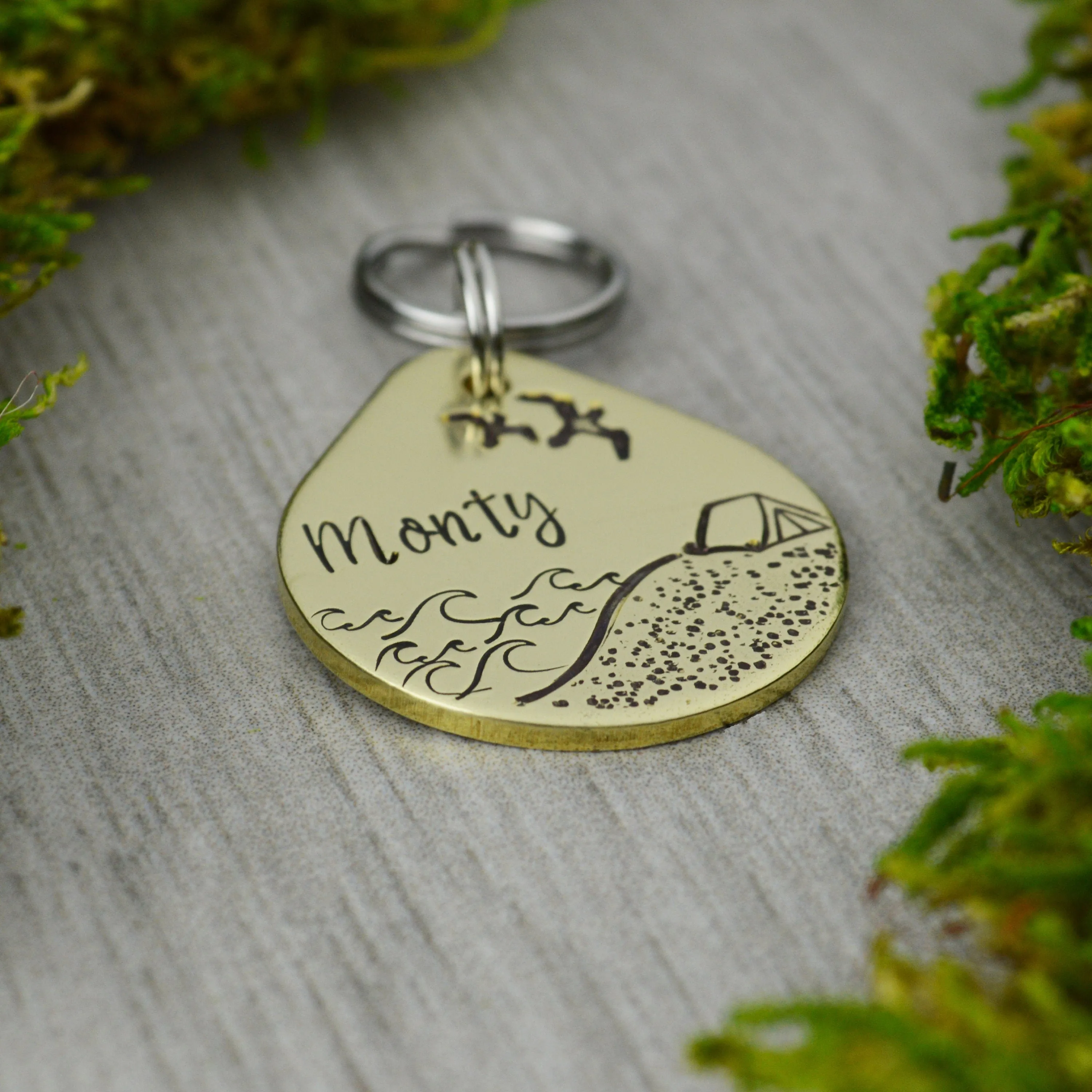 Camping By The Shore Pet ID Tag