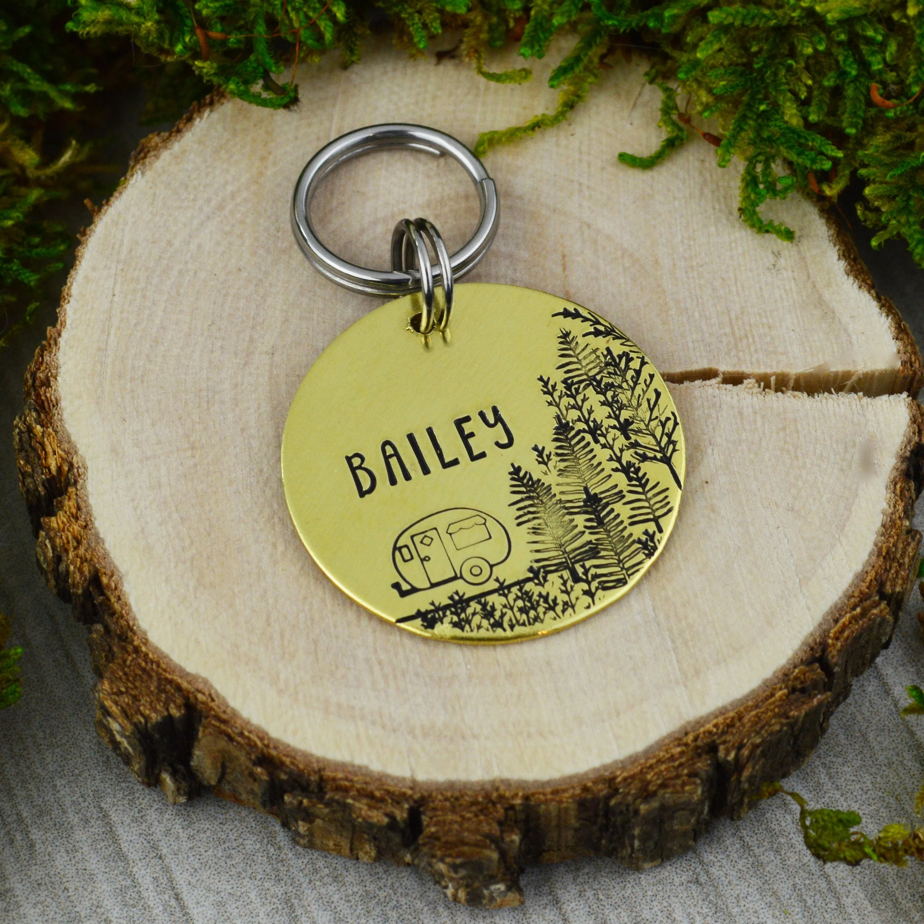 Camping in the Forest Pet ID Tag