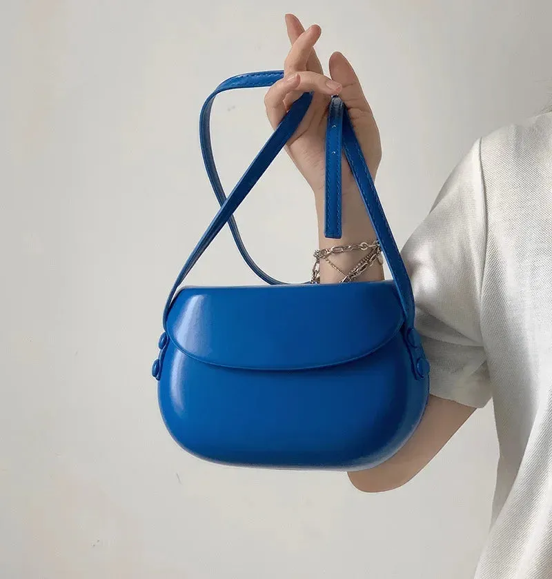 Candy Color Women Saddle Shoulder Bag Portable Female Clutch Purse Handbags Crossbody Bag Fashion Ladies Small Messenger Bags