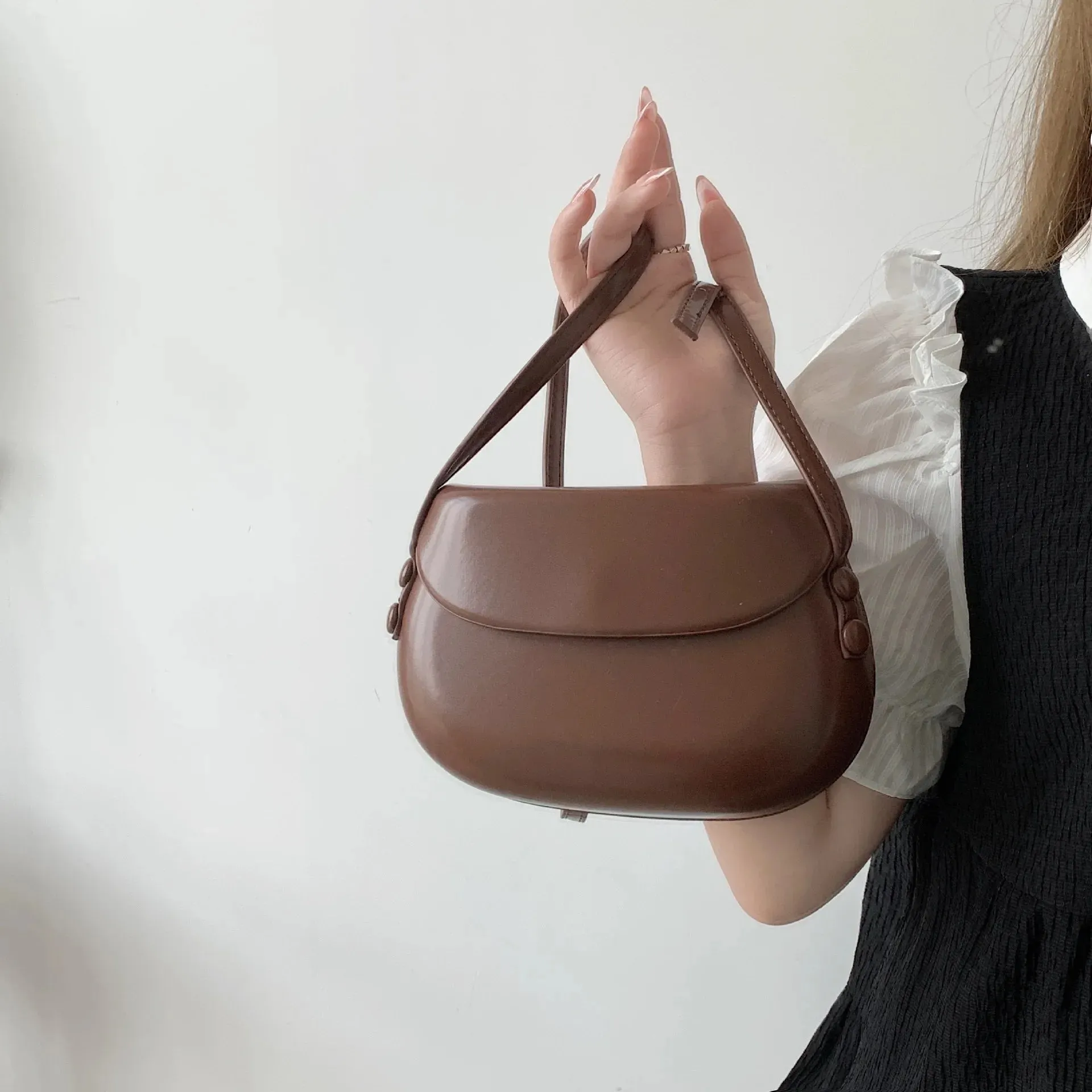 Candy Color Women Saddle Shoulder Bag Portable Female Clutch Purse Handbags Crossbody Bag Fashion Ladies Small Messenger Bags