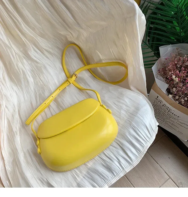 Candy Color Women Saddle Shoulder Bag Portable Female Clutch Purse Handbags Crossbody Bag Fashion Ladies Small Messenger Bags