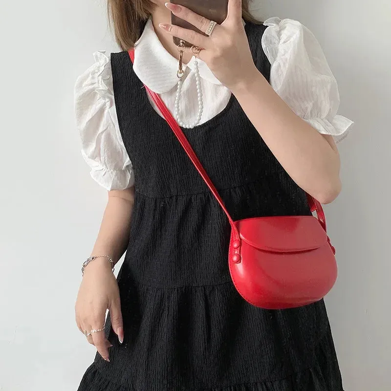 Candy Color Women Saddle Shoulder Bag Portable Female Clutch Purse Handbags Crossbody Bag Fashion Ladies Small Messenger Bags