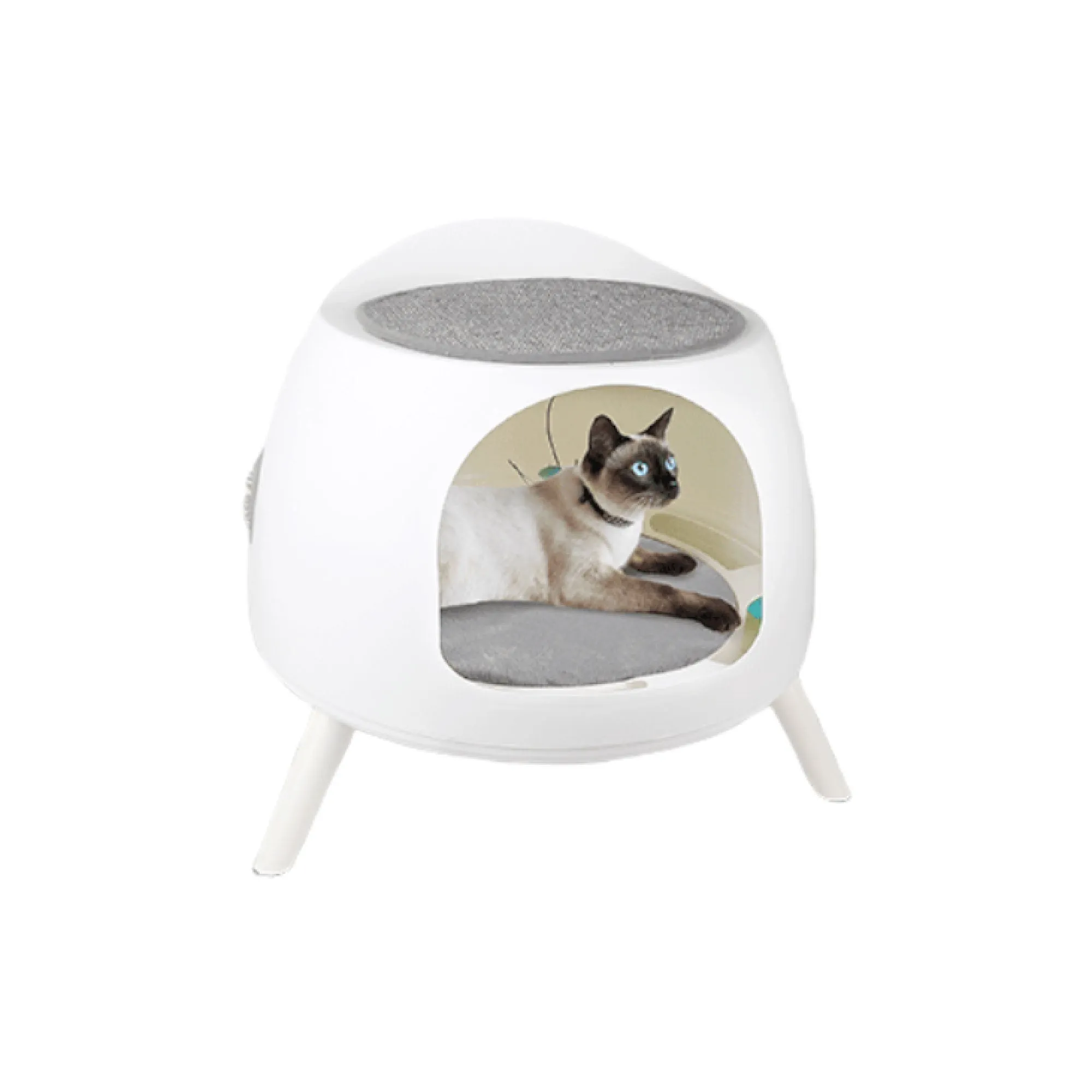 Cat Hideaway Play House - Pet Kitten Scratcher Grooming Catnip   Hiding Station