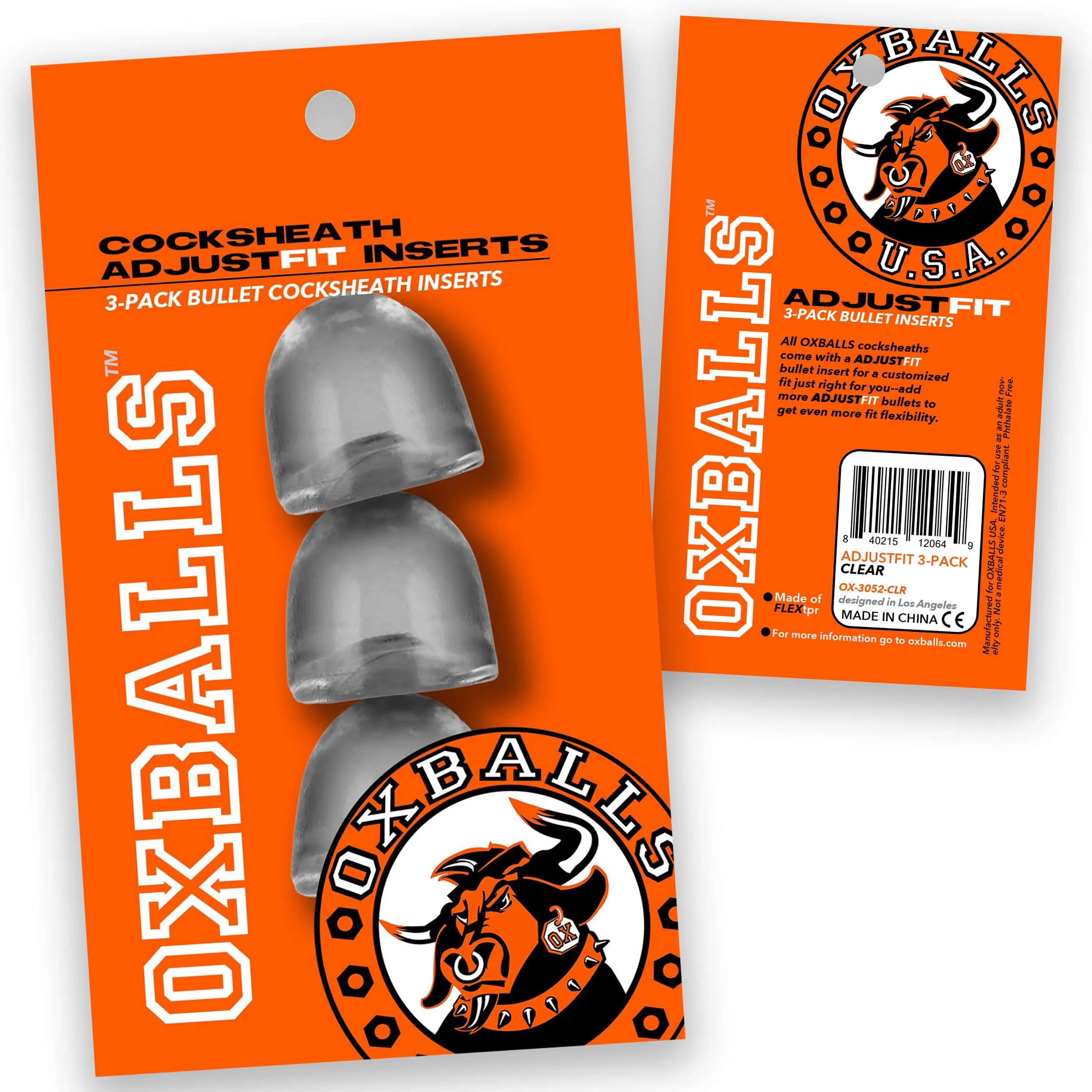 Cocksheath Adjustfit 3 Pack Bullet Inserts by OXBALLS: Custom Fit for Maximum Pleasure