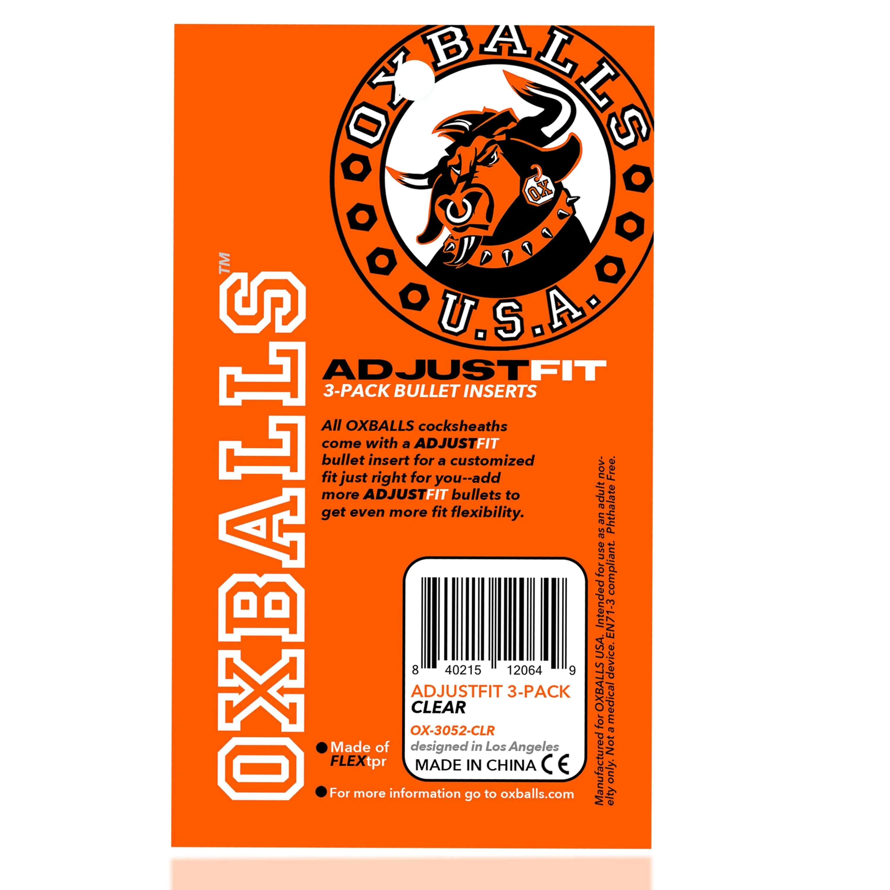 Cocksheath Adjustfit 3 Pack Bullet Inserts by OXBALLS: Custom Fit for Maximum Pleasure