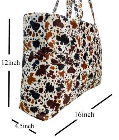 Cowprint Nylon Travel Tote