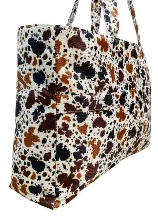 Cowprint Nylon Travel Tote
