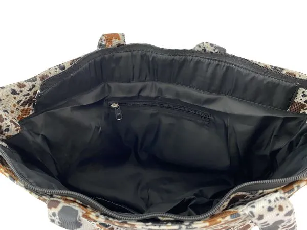 Cowprint Nylon Travel Tote