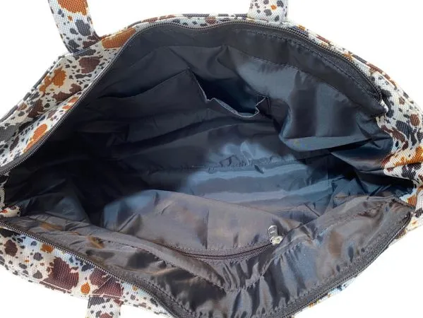 Cowprint Nylon Travel Tote