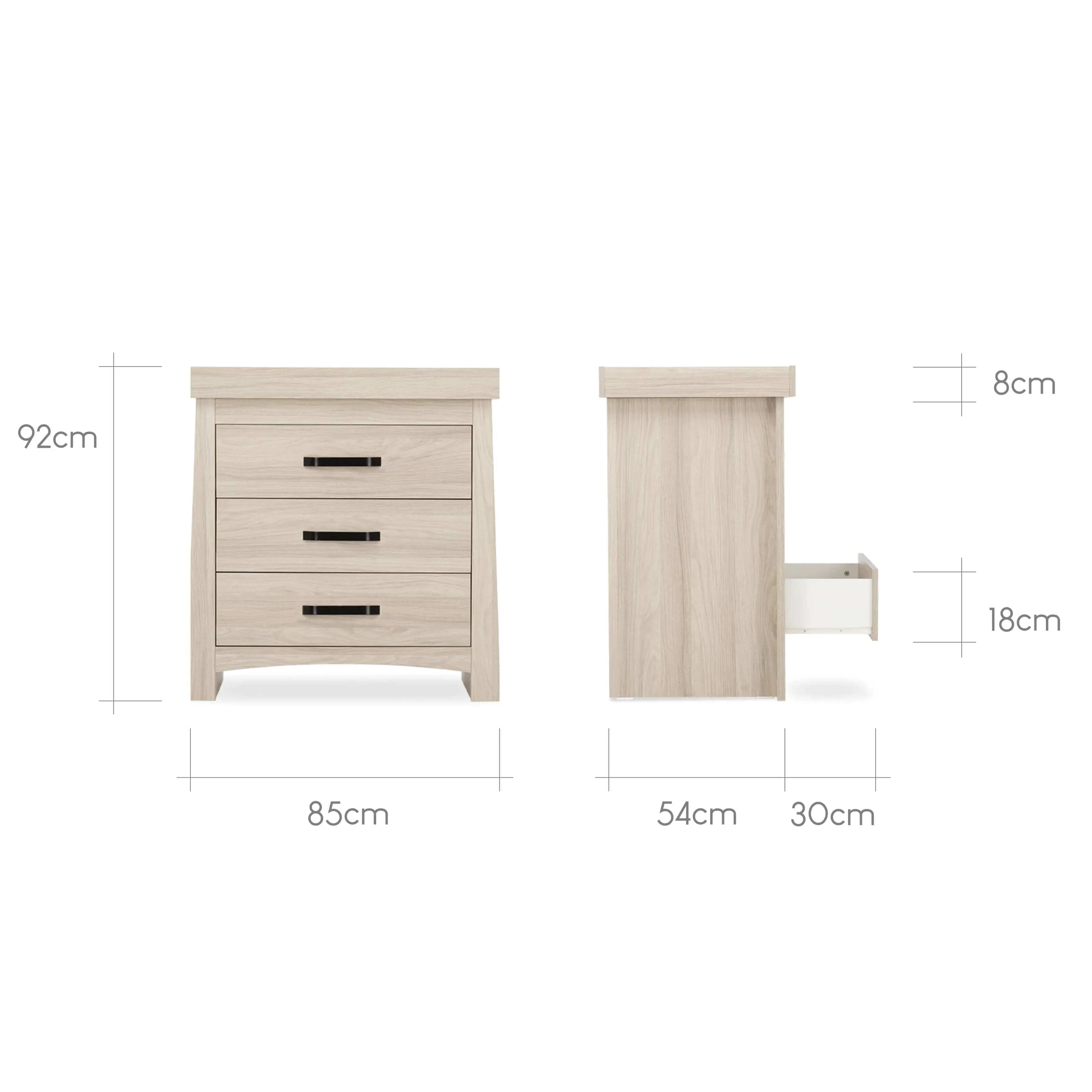 CuddleCo Isla 2 Piece Nursery Furniture Set - Ash