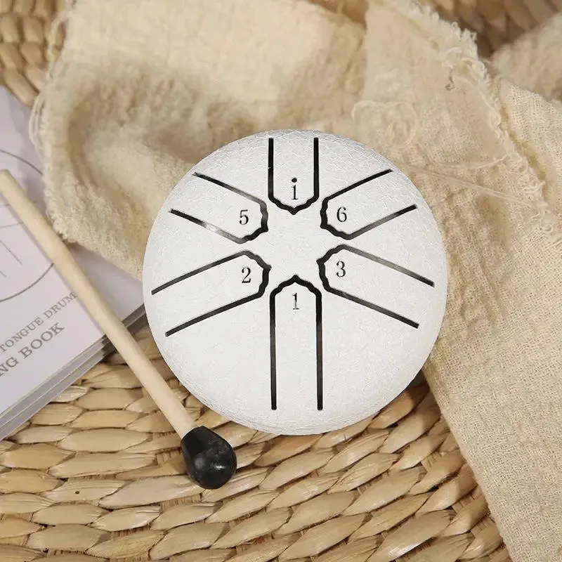 Curve Design 3inch, 6-tone Mini Steel Tongue Drum   FREE Mallet