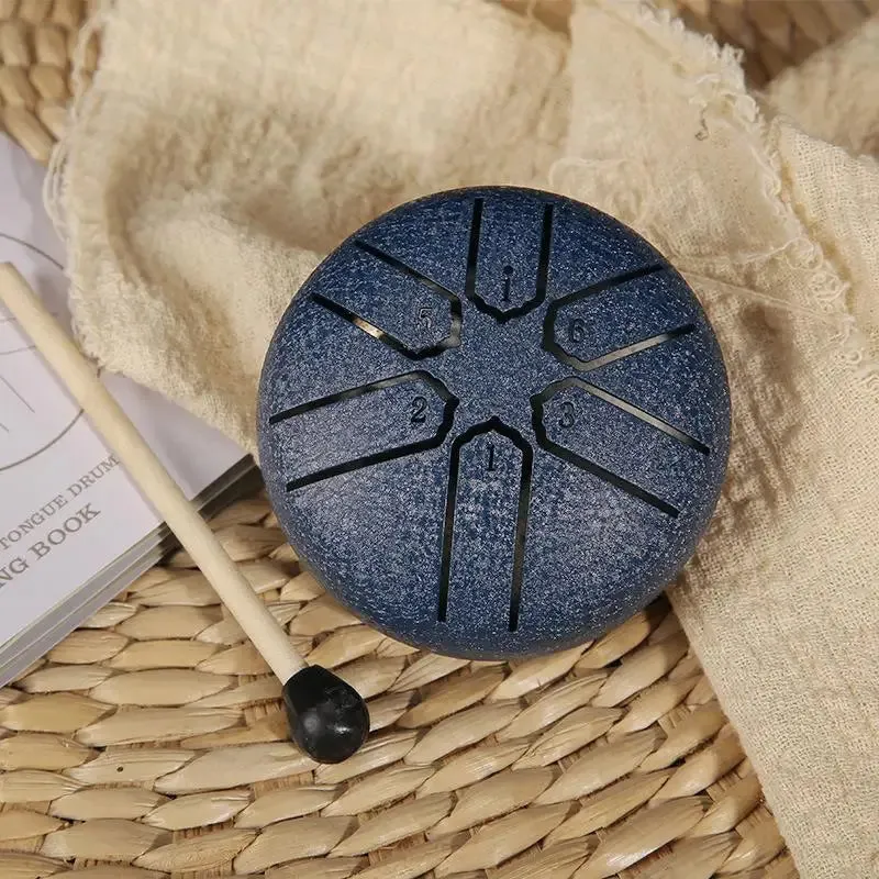 Curve Design 3inch, 6-tone Mini Steel Tongue Drum   FREE Mallet