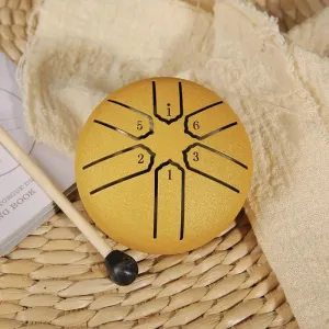 Curve Design 3inch, 6-tone Mini Steel Tongue Drum   FREE Mallet