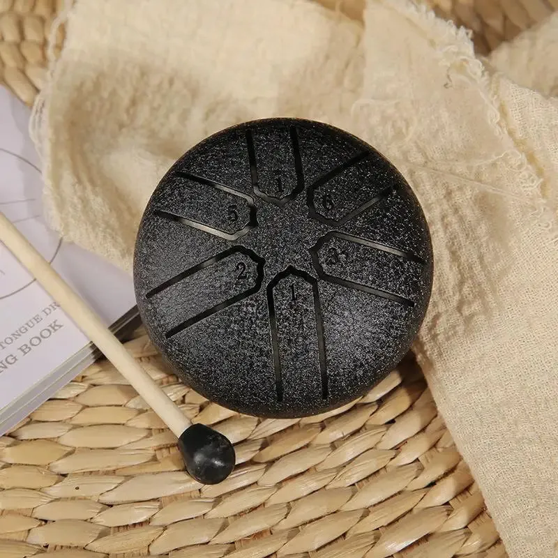Curve Design 3inch, 6-tone Mini Steel Tongue Drum   FREE Mallet
