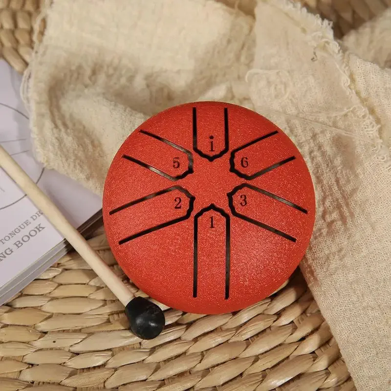 Curve Design 3inch, 6-tone Mini Steel Tongue Drum   FREE Mallet