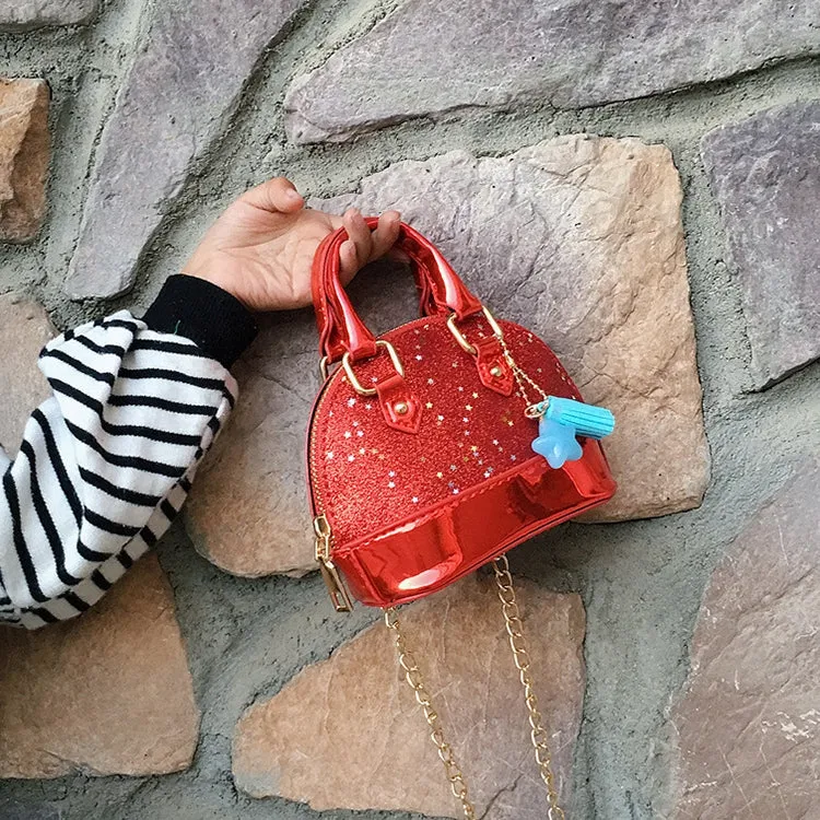Cute Leather Shoulder Bag Messenger Bag Girls Solid Color Mini Zip Small Square Bag Tote Bag(Silver)