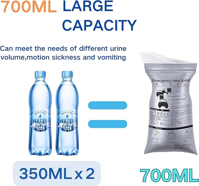 Disposable Urinal Bags, 10/20-Pack, 700ML, Portable Camping Pee Bags for Travel, Traffic Jams, Leak-Proof Bags for Men, Women, Kids