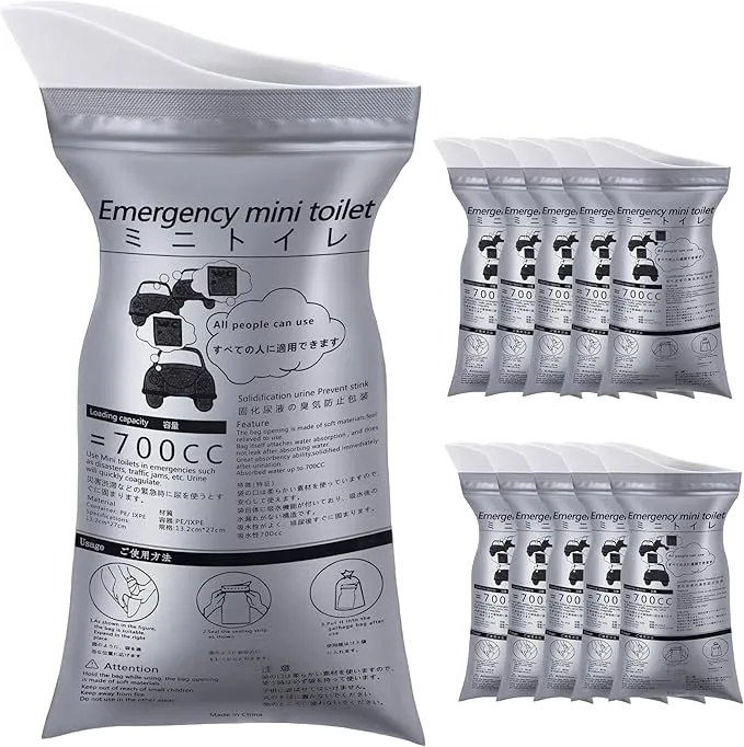 Disposable Urinal Bags, 10/20-Pack, 700ML, Portable Camping Pee Bags for Travel, Traffic Jams, Leak-Proof Bags for Men, Women, Kids