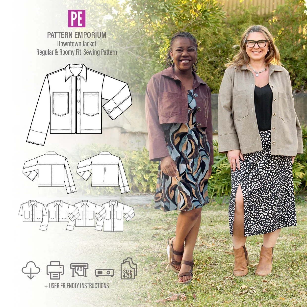 Downtown Jacket | Regular & Roomy Sewing Pattern