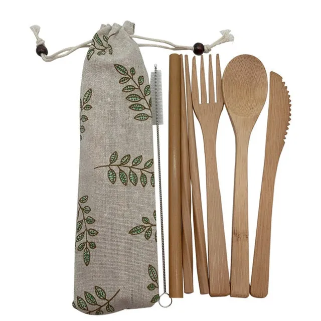 Eco Bamboo Cutlery Travel Set