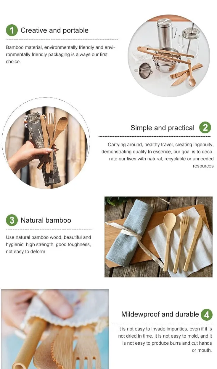 Eco Bamboo Cutlery Travel Set