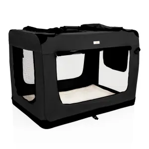 Fabric Dog Crate 101cm Black by Cozy Pet Puppy Carrier Cat Travel Cage Rabbit Model: FDC-XXL-BLK